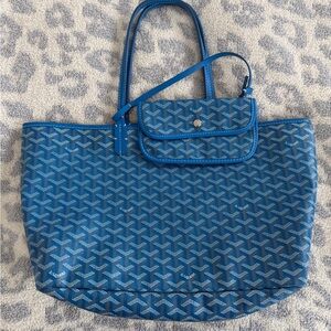 Goyard Blue Tote with Pouch